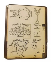 New Stampin Up! Best Of Cluck Wood Mounted Rubber Stamp Set Humor Chickens 2005 - £19.31 GBP