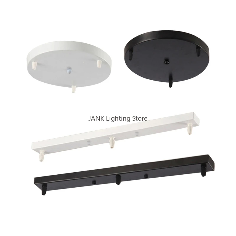 Plate diy round rectangle multi heads chandeliers pendant light black white accessories thumb200