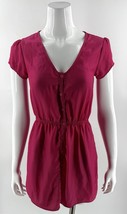 Kimchi Blue Mini Dress Size Small Magenta Pink Blouson Pockets Solid Womens - $13.86