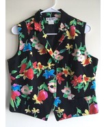 Boho Colorful Black &amp; Floral Vest Top M - $17.96