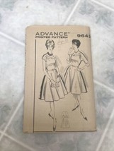 1950s Vtg Advance Sewing Pattern 9642 Womens Full Skirt Belted Dress Sz 12 - £25.71 GBP