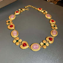 Copper Inlaid Rhinestone Necklace - $15.74