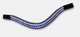 Western Horse Browband Headstall Blue Rhinestone Crystal Bling Leather B... - $35.48