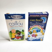 Kids VHS Lot Caillou Care Bears Lot of 2 Bedtime Stories Furry Friends - £14.65 GBP