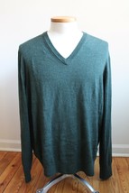 Brooks Brothers XL Green Saxxon Wool V-Neck Pullover Sweater - $24.93