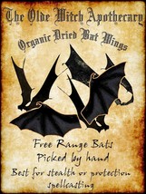 The Olde Witch Apothecary Bat Wings Spell Ingredients Halloween Metal Sign - £20.41 GBP