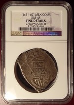 1621-67 Mexico Silver Cob 8 Reale Chopmarked NGC Certified! - £559.54 GBP