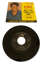 Elvis Ain&#39;t That Loving You Baby / Ask Me 45 RPM Vinyl Record in Sleeve RARE Vtg - £74.58 GBP