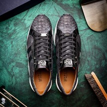 sueded Snake and classic calfskin fashion sneaker Shoes Verona Black image 13