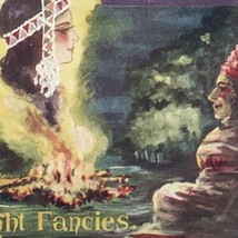 Indians Postcard UnPosted Native American First Nation Firelight Fancies... - $12.85