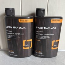 Lot of 2 Every Man Jack 2-in-1 Daily Citrus Shampoo + Conditioner 13.5 Fl Oz - £39.22 GBP