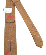 NEW $295 Isaia Pure Silk 7 Fold Tie!  Beautiful Gold With Red &amp; White Pa... - $177.78 CAD