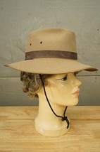 Akubra Imperial Quality Fur Felt Australia Tan Hat Size Medium 3&quot; Brim S... - $123.74