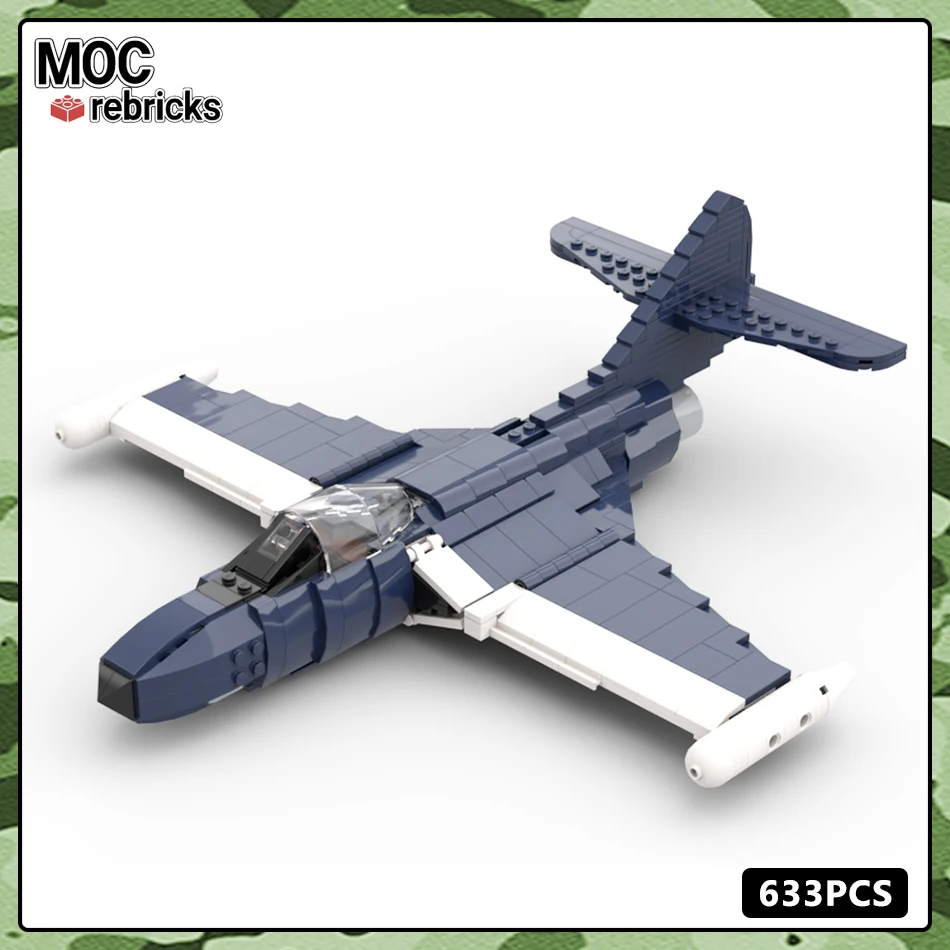 WW II Military Series F9F Panther Carrier-Based MOC Building Block DIY Mod - £86.77 GBP