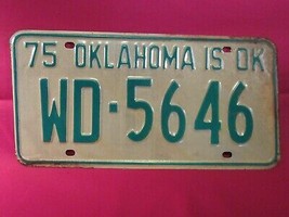 LICENSE PLATE Car Tag 1975 OKLAHOMA WD 5646 Woods County [Y5A - $9.60
