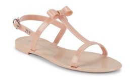 Stuart Weitzman “Mellie” Nude T-Strap Bow Jelly Sandals Size: 11 Us 41.5 Eur New - £139.88 GBP