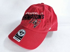 &#39;47 Tampa Bay Buccaneers Super Bowl LV 55 Champions Hat Strapback Cap Red NFL - £9.32 GBP
