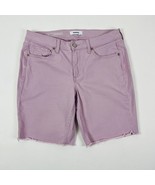Sonoma Bermuda Womens Shorts Size 10 Light Purple Stretch Fray Hem - $18.99