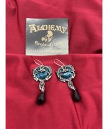 Alchemy Gothic E414  Affaire du Coeur Dropper Earrings Midnight Love IN ... - $76.48 CAD