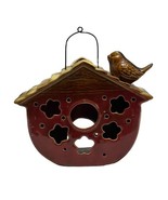 Ceramic Birdhouse Tea Light Candle Holder Cutouts Hanging Standing Decor... - €13,53 EUR