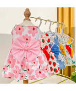 Cute Printed Bow Lace Dog Dresses for Small Medium Puppies - $13.95