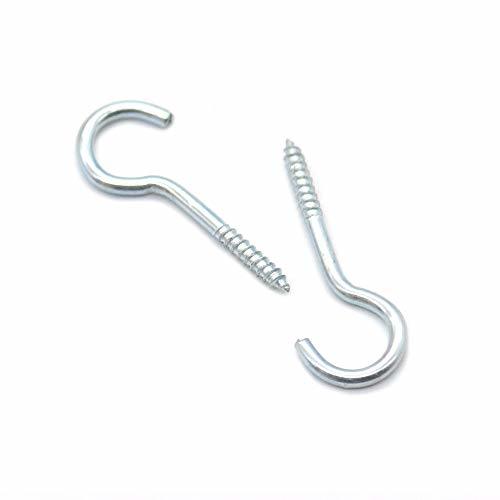 Bluemoona 25 Pcs - 35mm Screw-in Hooks Eye Bolts Eyes C Shape Screw Open Ring To