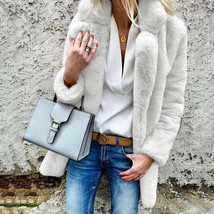  faux fur jacket autumn and winter solid color fluffy warmth plush lapel jacket fashion thumb200