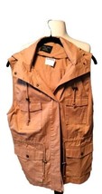 Love Tree Women&#39;s Nude Tan  Hooded Sleeveless Vest Jacket Cargo XL  - $12.16