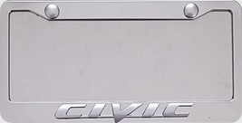 CIVIC  3D CHROME SCRIPT  ( not printed or decal) STAINLESS STEEL FRAME - $25.00