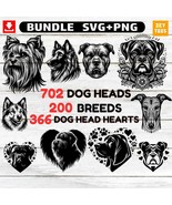 Complete Dog Breeds Bundle Heads 702 Dogs Head 366 Heart Dog Design Svg ... - €2,54 EUR
