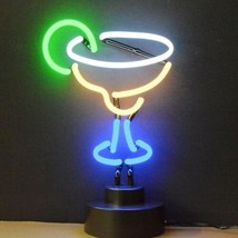 Margarita Glass Cocktail Neon Sculpture 14&quot;x9&quot; - £71.57 GBP