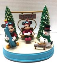 DISNEY Christmas Musical Animated Ski Lift Mickey & Minnie Mouse Sing & Swing - $34.65