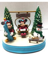 DISNEY Christmas Musical Animated Ski Lift Mickey &amp; Minnie Mouse Sing &amp; ... - €30,20 EUR