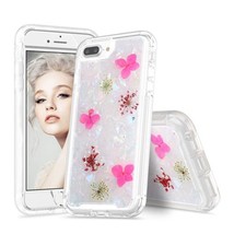 for iPhone 6/6s/7/8 Plus Pressed Real Dried Flower Case WHITE - £5.40 GBP
