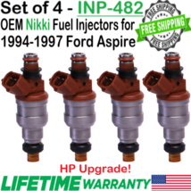 Genuine Nikki 4Pcs HP-Upgrade Fuel Injectors for 1994-1997 Ford Aspire 1... - $150.47