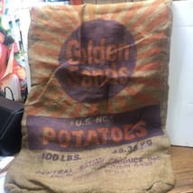 Golden Sands potato sack bag 100lbs burlap graphics Wisconsin - £20.75 GBP