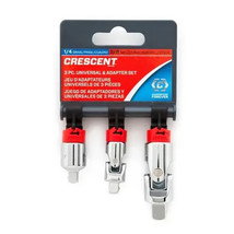 Universal Joint &amp; Adapter Set 3-Pcs 1/4&quot; &amp; 3/8&quot; Drive, Chrome - CRESCENT... - $221.75 MXN