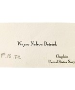 1920s Wayne Detrick Chaplain United States Navy Business Card Military E85F - $549.97 MXN