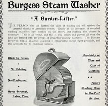 Burgess Steam Washer Machine 1897 Advertisement Victorian XL Appliance DWII7 - £23.94 GBP