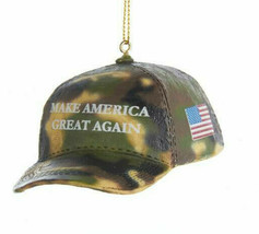 Ksa President Trump Resin Camouflage &quot;Make America Great Again&quot; Hat Cap Ornament - £10.29 GBP