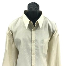 Virgola Uomo Men&#39;s Beige Dress Shirt Long Sleeves with Pocket Polyester ... - $17.99