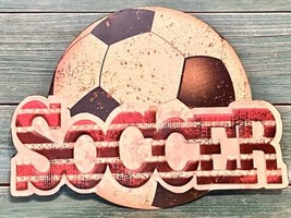 Soccer Ball Metal Hanging Wall Sign Decor Room Office Sports Theme Hobby Lobby - £17.08 GBP