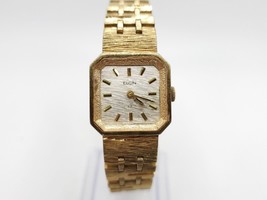 Vintage Elgin Mechanical Watch Women Running Gold Tone Silver Dial 17 Jewels... - £43.50 GBP