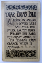 St Patrick&#39;s Day Postcard Dear Erin&#39;s Isle Poem Gibson 1911 Hard Clovers Vintage - £15.38 GBP