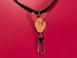 Disney Winnie the Pooh Piglet Choker Necklace Vintage Charm Holder - £7.58 GBP
