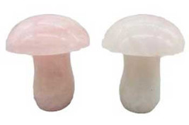 (set Of 2) 1 3/4&quot; Mushroom Rose Quartz - £50.11 GBP
