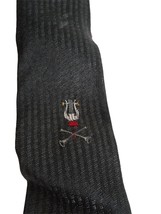 Vintage 1970s Striped Harp Trumpets Black grey clip on Tie necktie - $186.34 MXN