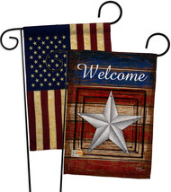 Welcome Vintage - Impressions Decorative USA Vintage - Applique Garden Flags Pac - £24.96 GBP