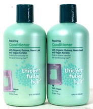 2 Bottles Thicker Fuller Hair 12 Oz Repairing Organic Quinoa Keratin Conditioner - £22.74 GBP