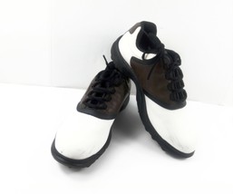 FootJoy GreenJoy Golf Shoes Men 12M Brown White Leather Saddle Soft Spikes - $34.47